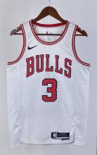 NBA Men 2023 Chicago Bulls White #3 WADE Jersey High Quality Name and Number Print
