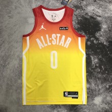NBA Season 2023 All Stars Portland Trail Blazers Yellow #0 LILLARD Jersey High Quality Name and Number Print