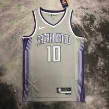 NBA Men 2023 Sacramento Kings Grey #10 SABONIS Jersey High Quality Name and Number Print