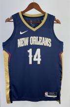 NBA Men 2022/23 New Orleans Pelicans Dark Blue #14 INGRAM Jersey High Quality Name and Number Print