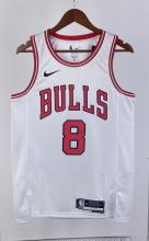 NBA Men 2023 Chicago Bulls White #8 LAVINE Jersey High Quality Name and Number Print
