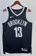 NBA Men 2023 Brooklyn Nets Black #13 HARDEN Jersey High Quality Name and Number Print