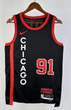 NBA 2024 Chicago Bulls City Edition Black #91 RODMAN Jersey High Quality