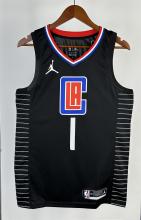NBA Men Season 2021 Los Angeles Clippers Black City #1 HARDEN Jersey with Jordan Logo High Quality Name and Number Print