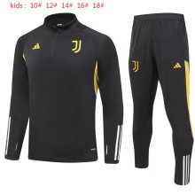 23/24 Juventus Kids Black Sweater Tracksuit Thai Quality