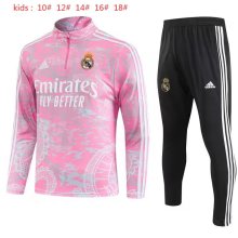 23/24 Real Madrid Kids Pink Dragon Sweater Tracksuit Thai Quality