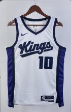 NBA Men 2024 Sacramento Kings White #10 SABONIS Jersey High Quality Name and Number Print