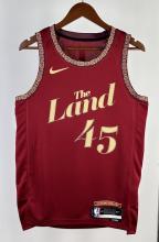 NBA  2024 Men Cleveland Cavaliers City Edition Red #45 MITCHELL Jersey High Quality Name and Number Print
