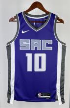 NBA Men 2023 Sacramento Kings Purple #10 SABONIS Jersey High Quality Name and Number Print