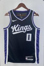 NBA Men 2024 Sacramento Kings Black #0 MONK Jersey High Quality Name and Number Print