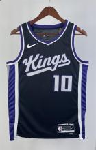NBA Men 2024 Sacramento Kings Black #10 SABONIS Jersey High Quality Name and Number Print