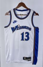 NBA Men Season 2023 Washington Wizards White Retro #13 POOLE Jersey High Quality Name and Number Print