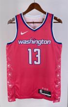 NBA Men Season 2023 Washington Wizards Pink #13 POOLE Jersey High Quality Name and Number Print