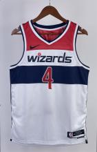 NBA Men 2023 Washington Wizards White #4 WESTBROOK Jersey High Quality Name and Number Print