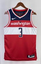 NBA Men 2023 Washington Wizards Red #3 BEAL Jersey High Quality Name and Number Print
