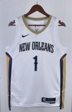 NBA Men 2022/23 New Orleans Pelicans White #1 WILLIAMSON Jersey High Quality Name and Number Print