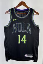 NBA Men 2024 New Orleans Pelicans Black City Edition #14 INGRAM Jersey High Quality Name and Number Print