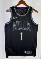NBA Men 2024 New Orleans Pelicans Black City Edition #1 WILLIAMSON Jersey High Quality Name and Number Print