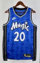 NBA Season 2024 Orlando Magic Retro Blue #20 FULTZ Jersey High Quality Name and Number Print