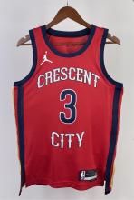 NBA Men 2024 New Orleans Pelicans Red with Jordan Logo #3 McCOLLUM Jersey High Quality Name and Number Print