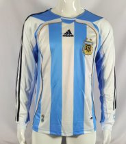 2006 Argentina Home Retro Jersey Long Sleeve Fans Version