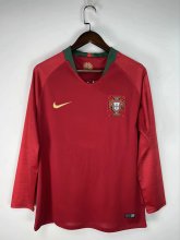 2018 Portugal Home Retro Jersey Long Sleeve
