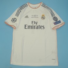13/14 Real Madrid Home Retro Jersey With Champions Patch and Final Letter