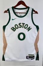 NBA Men Season 2024 Boston Celtics White City Edition #0 TATUM Jersey High Quality Name and Number Print