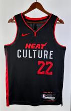 NBA Men 2024 Miami Heat Back City Edition #22 BUTLER Jersey High Quality Name and Number Print