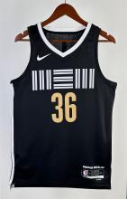 NBA Season 2024 Memphis Grizzlies Black City Eidtion #36 SMART Jersey High Quality Name and Number Print
