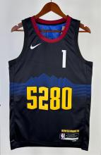 NBA Men Season 2024 Denver Nuggets Black City Edition #1 PORTER JR. Jersey High Quality Name and Number Print