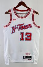 NBA Men Season 2024 Houston Rockets White City Edition #13 HARDEN Jersey High Quality Name and Number Print