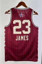 NBA Men 2024 Los Angeles Lakers All Stars Red #23 JAMES Jersey High Quality Name and Number Print