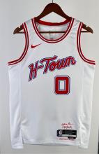 NBA Men Season 2024 Houston Rockets White City Edition #0 WESTBROOK Jersey High Quality Name and Number Print
