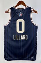 NBA Men Season 2024 Boston Celtics All Stars Blue #0 LILLARD Jersey High Quality Name and Number Print