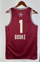 NBA Men 2024 Los Angeles Lakers All Stars Red #1 BOOKE Jersey High Quality Name and Number Print