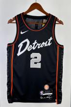 NBA Season 2024 Detroit Pistons Black City Edition #2 CUNNINGHAM Jersey High Quality Name and Number Print
