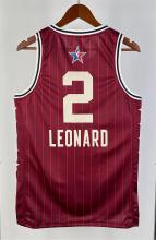 NBA Men 2024 Los Angeles Lakers All Stars Red #2 LEONARD Jersey High Quality Name and Number Print