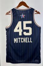 NBA Men Season 2024 Boston Celtics All Stars Blue #45 MITCHELL Jersey High Quality Name and Number Print