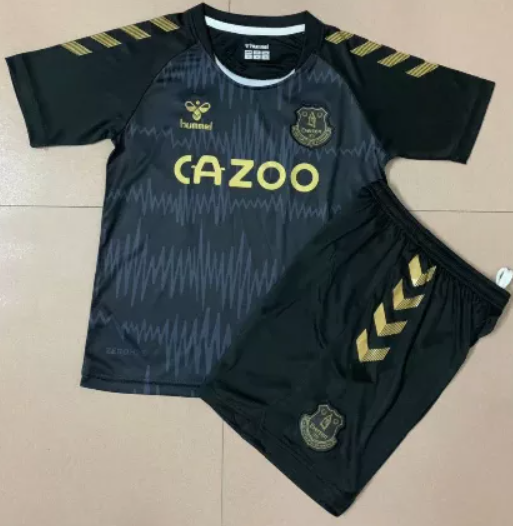 20 21 Everton Kids Goalkeeper Soccer Jersey And Short Kit