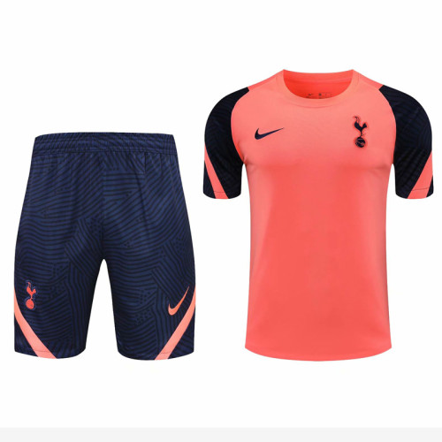 2021 Tottenham Orange short sleeve training suit(Shirt + Pant)