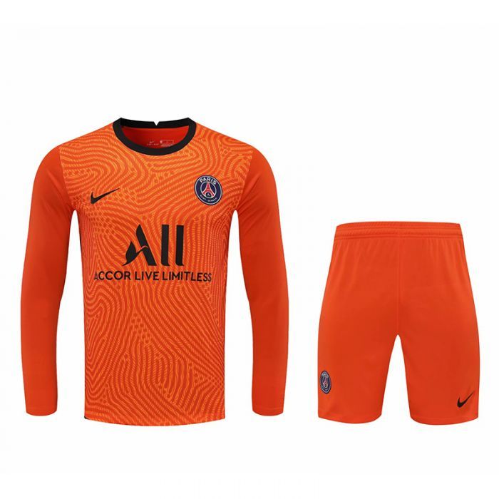20/21 PSG Orange Long Sleeve Goalkeeper Training Suit (Shirt + Pant)