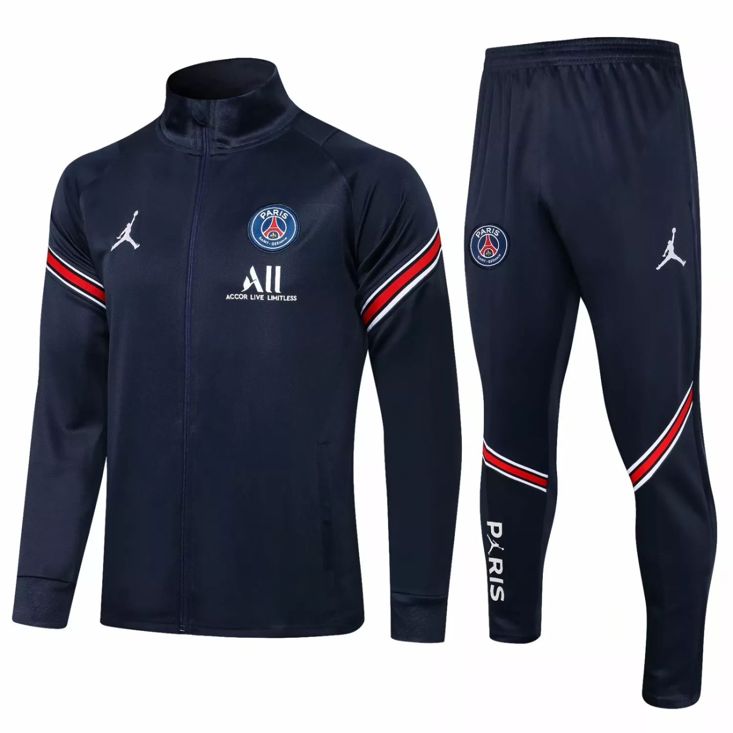 Mens PSG x Jordan Jacket Pants Training Suit Navy 2021/22