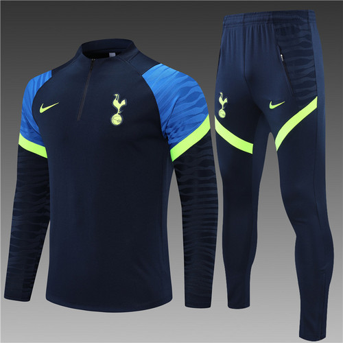 2021-2022 Tottenham Hotspur dark blue half pull training suit plus ...