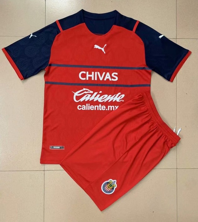 Kids-Chivas Guadalajara 21/22 Third Red Soccer Jersey