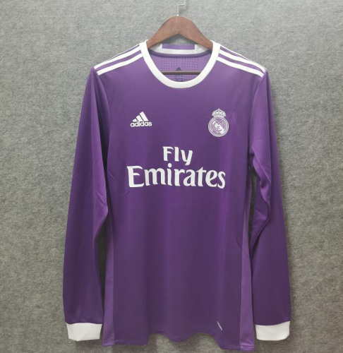 Real Madrid 16/17 Away Long Purple Soccer Jersey