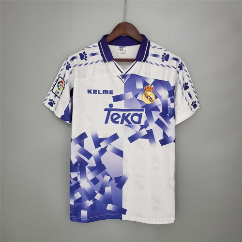 Real Madrid 96/97 Third White/Blue Soccer Jersey