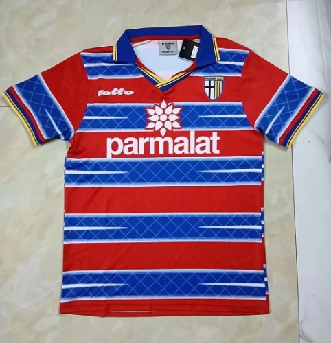 Parma 98/99 Away Red/Blue Soccer Jersey