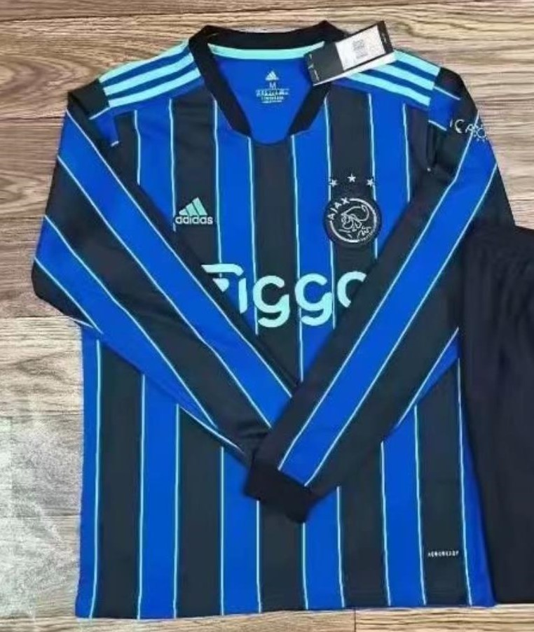 Ajax 21/22 Away Black/Blue Long Soccer 