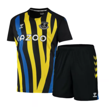 Everton 21/22 GK Black Soccer Jersey and short Kit
